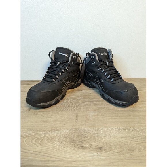 Reebok Work Beamer RB1067 Comp Toe EH Hiker Work Boots Black Size 7M woman's 9 - Picture 1 of 9